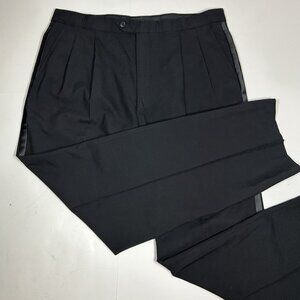 Stafford Mens Tuxedo Dress Pants Tag 38x32 100% New Wool Classic Pleated Front